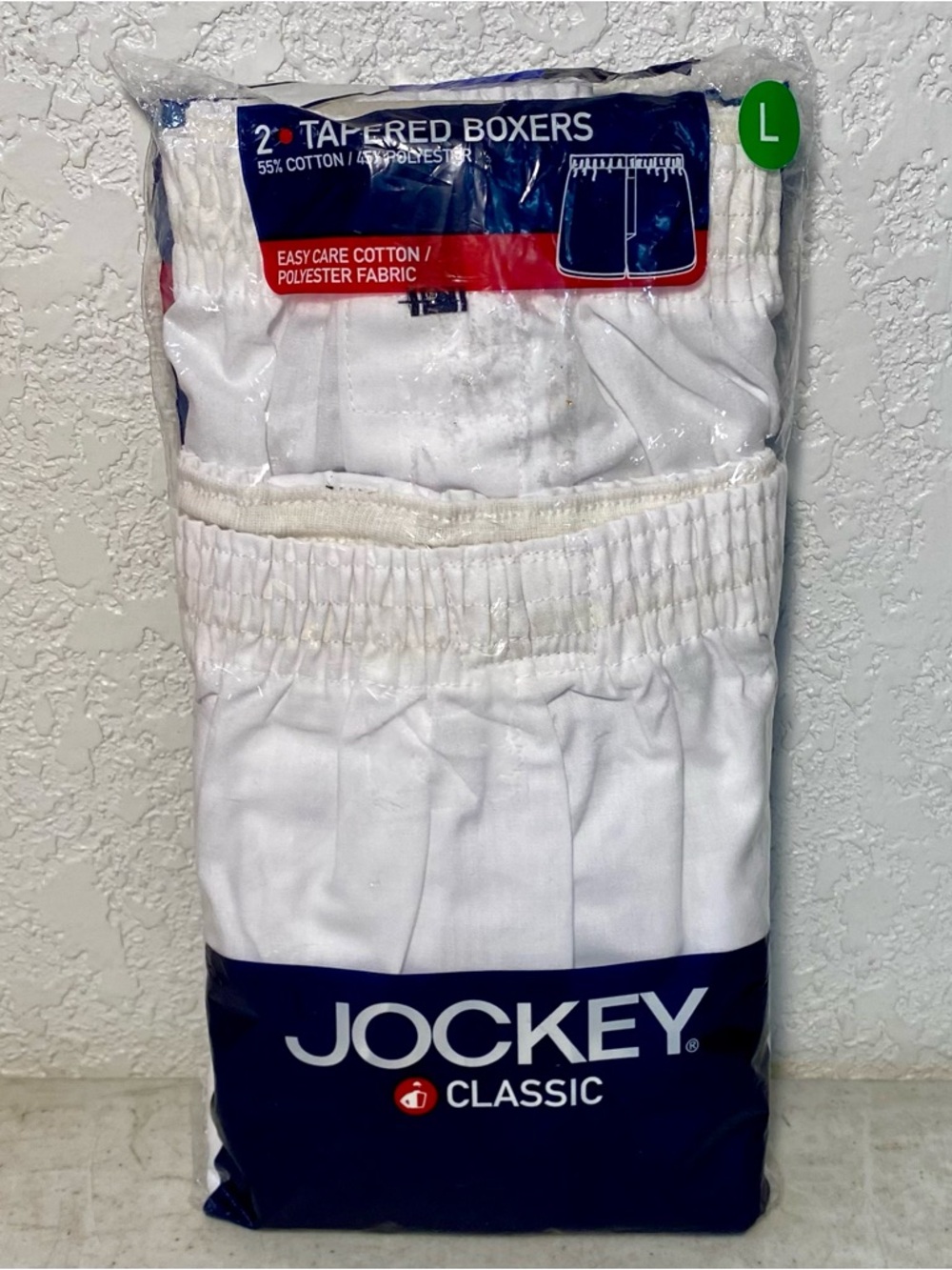 Vintage Jockey Classic Tapered Boxers Mens Large White Underwear 2 Pack Vtg 2003